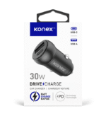Chargeur voiture 30W USB-A/USB-C (PD) DriveCharge