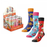Présentoir comptoir chaussettes cadeaux unisexes "Soda"