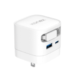 Chargeur mural 35W GaN USB-A + USB-C (PD) PowerCharge FLEX avec câble rétractable – Image 3